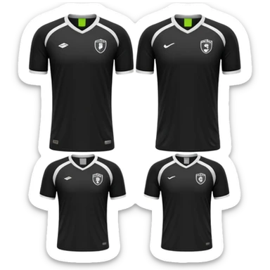 collection maillot de foot noir différents modèles sticker
