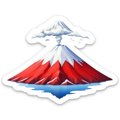 Mount Fuji with red color and nothing else. sticker