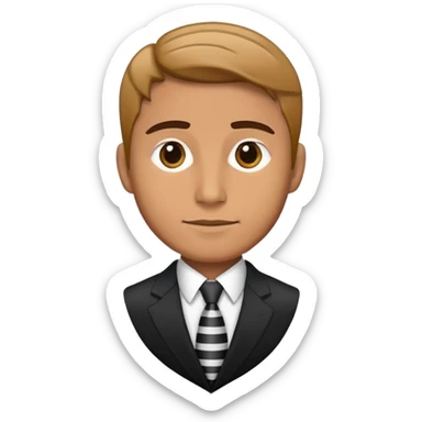 man wearing a suit with black horizontal stripes sticker