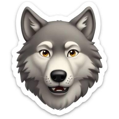 A wolf emoji but hes making a disappointed face sticker