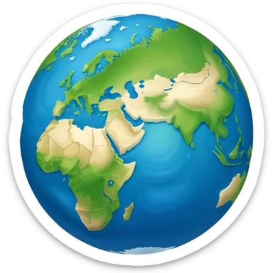 Earth globe with continents shaped to form the number 812 sticker