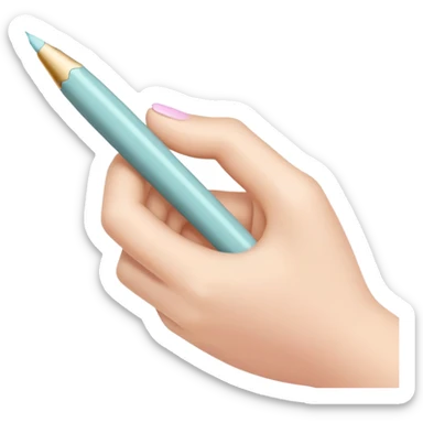hand holding and writing with a pastel colored pen sticker