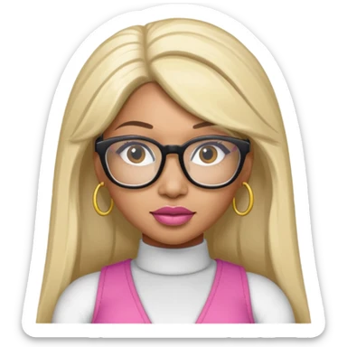 nicki minaj with glases sticker