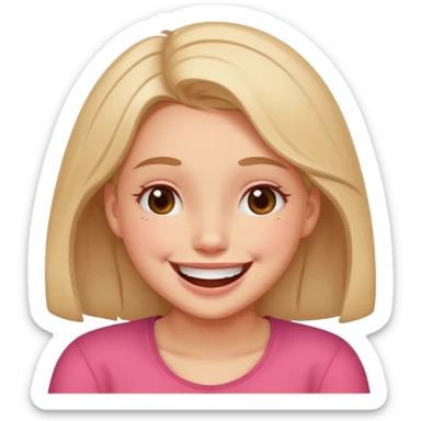 a girl genuinely feeling happy so so so much laughing so hard with her eyes folded sticker