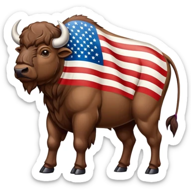 patriotic buffalo sticker