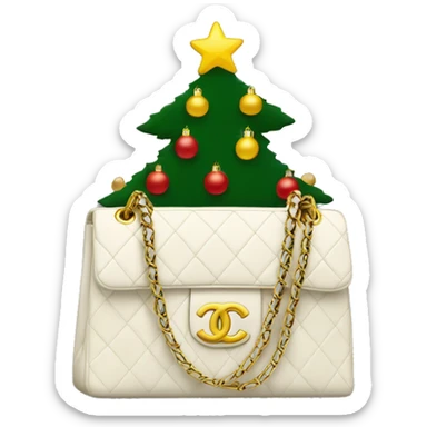 Chanel bag with Christmas tree sticker