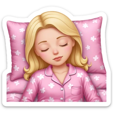 white girl sleeping in pink pjs sticker