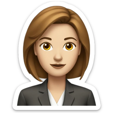 white woman executive with brown hair sticker