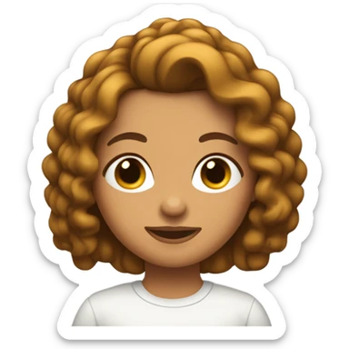 chica con pelo castaño, color de piel mas o menos blanca y con ondas en el cabello sticker