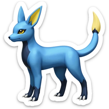 Manectric-Electrike-Lugia-Umbreon-Fakémon-hybrid-creature (full body), 4 legs sticker