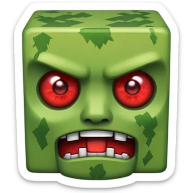 Minecraft hardcore mode creeper face with red eyes hardcore expression sticker