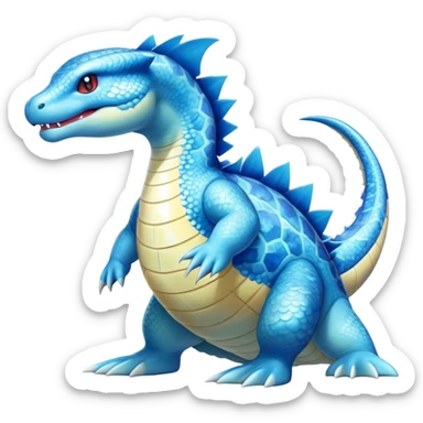 Shiny Exotic Colorful epic Lapras-Salamence-Feraligatr-Fakémon-hybrid-creature (full body)  sticker
