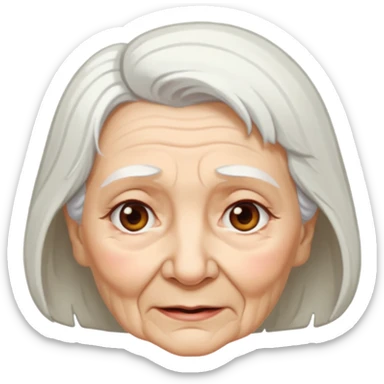 She was an old lady, about 80 years old sticker