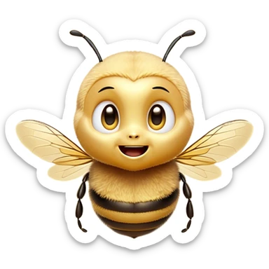 Cinematic Cheeky Bee Portrait Emoji, Head tilted dramatically with an exaggeratedly shocked expression, featuring a small, fuzzy body with wide, comically expressive eyes full of playful disbelief and animated, fluttering wings, Simplified yet hilariously expressive features, highly detailed, glowing with a slightly sassy golden glow, high shine, dramatic yet playful, stylized with an air of cheeky honey mischief, soft glowing outline, capturing the essence of a meme-worthy bee that looks ready to buzz its way into viral fame! sticker