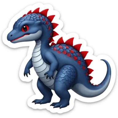 midnight blue-gray-black, with red markings, white belly, scaley Bastet-Noibat-Gatomon-Digimon-Fakémon-Pokémon-creature (full body) sticker