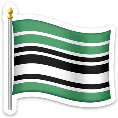 Make the flag of the Ural Republic, white, green, black sticker