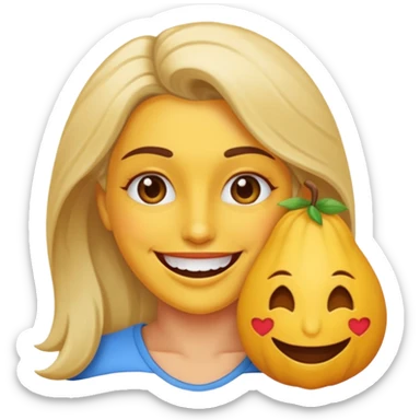 Un emoji coqueta mordiéndose el dedo sticker