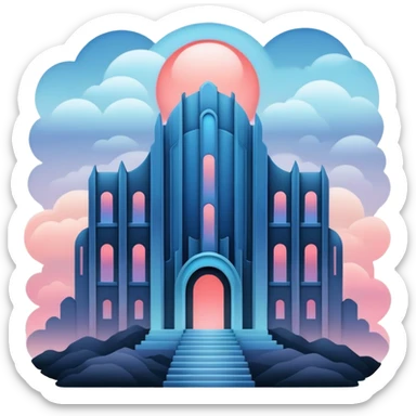 Ghostly Pastel Black Blue Reddish Spectral Gloomy Dusky Dystopian Apocalyptic Aesthetic Scenery Deco sticker