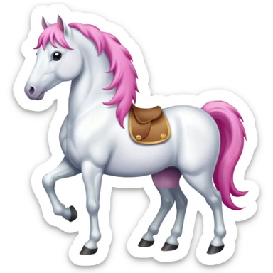 a white horse with pink mane sticker