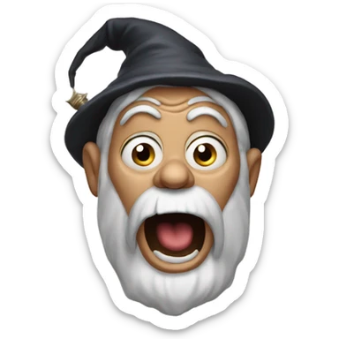 Horrified scared wizard sticker