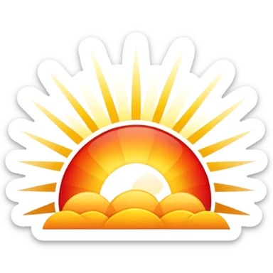 Beautiful sunrise with golden rays of light sticker