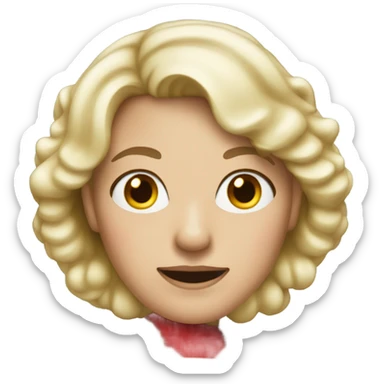 blonde middle aged woman with brown eyes dressed as santa sticker