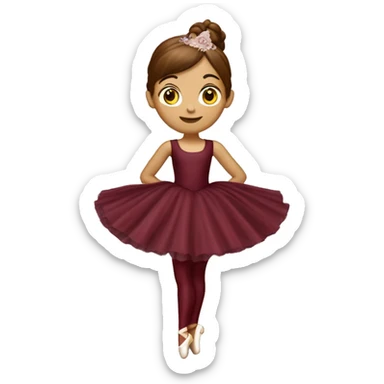 burgundy music box with white ballerina standing back sticker