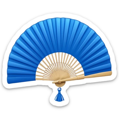 blue folding fan sticker