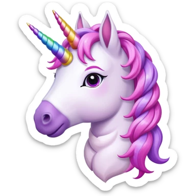 A cute unicorn with braided mane and friendly expression sticker