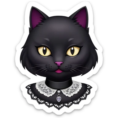 Black cat with gothic fashion style  sticker