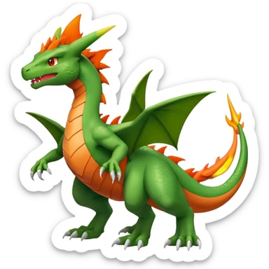 Sceptile-Charizard-Flygon-Fakémon-hybrid-creature (full body)  sticker