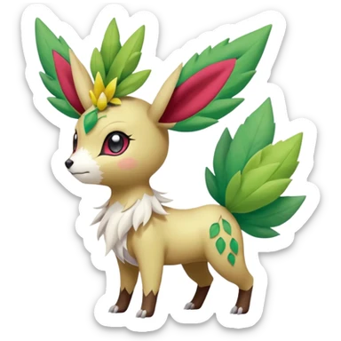 Meloetta-Shaymin-Skiddo-Leafeon-Pokémon-Fakémon-creature sticker