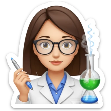 young women pharmacist studying science sticker