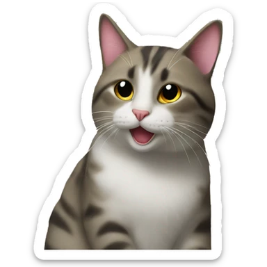 Cat listing to music  sticker