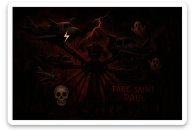 Avions manege du parc saint paul en emoji  rajoute et garde aspect terrifiante  sticker