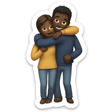 2 people hugging and supporting each other  sticker