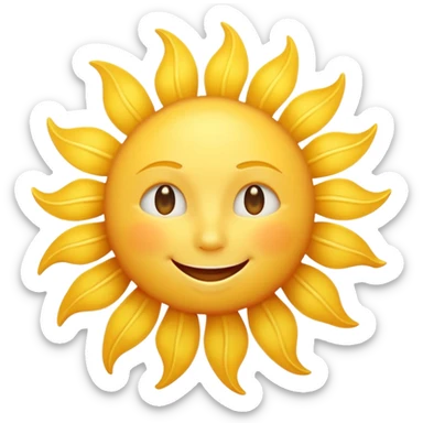 smiling sun with soft rays sticker