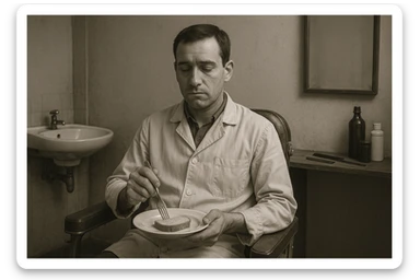 sartarosh xona bunaqa zur darajada bulmasin keyin shunchaki tarelka v vilka ushlab utirsin tarelkada esa faqat non bulsin kayfiyati xam urtacha bulsin xursan bob ketmasin sticker