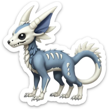Eldritch Spooky Scary Skeletal Linoone-Absol-Trico-Hybrid (Full body) sticker