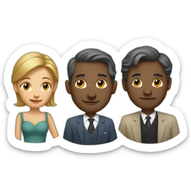 A married couple analyzing their personal finances sticker