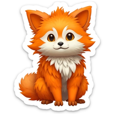 lush warm-colored Fakémon-Trico-creature (full body) sticker