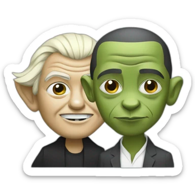Obama + yoda, being presidential  sticker