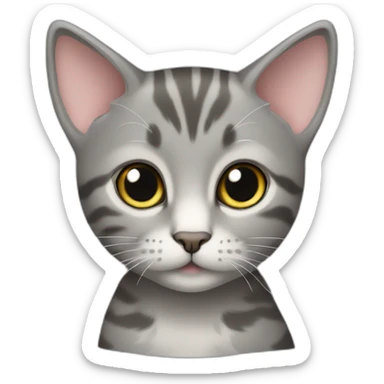 Very small grey tabby cat which looks a bit feminine sticker