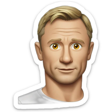actor daniel craig cartoon wearing shirt sticker