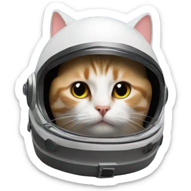 Cat in cosmos with helmet  sticker