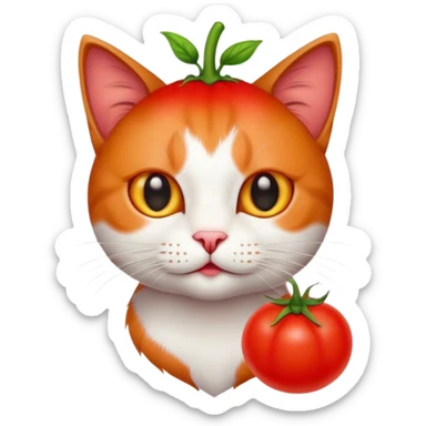 a cat wit tomato head sticker