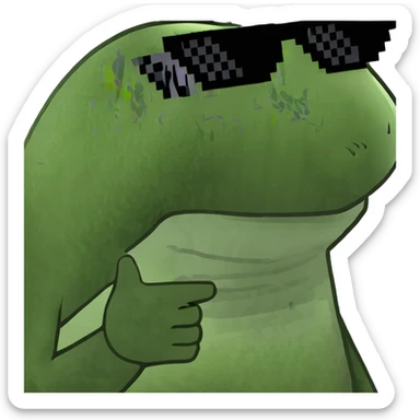 bufo frog meme with sunglasses sticker