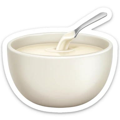 white bowl of milk, minimal, simple, clear sticker