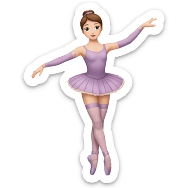 Ballet dancer in over the knee socks and brown hair sticker