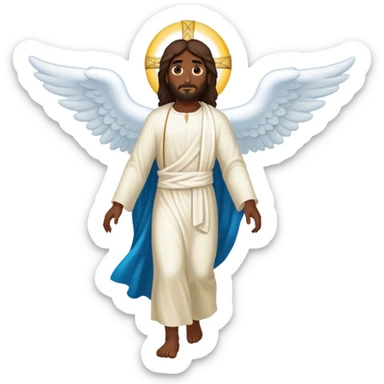 Dark skin christ Jesus walking in the heaven's  sticker